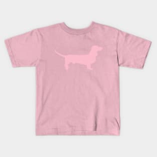 Pink Dachshund Silhouette Kids T-Shirt